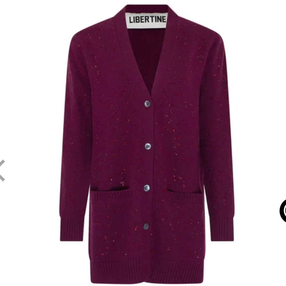 Libertine Syrah Stardust Oversized Cashmere Cardigan